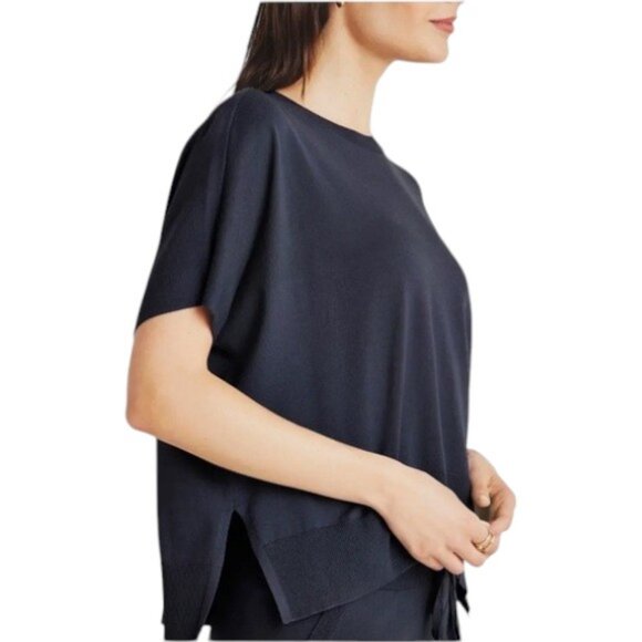 Splendid Veronica navy blue short sleeve sweater size S - Picture 2 of 8